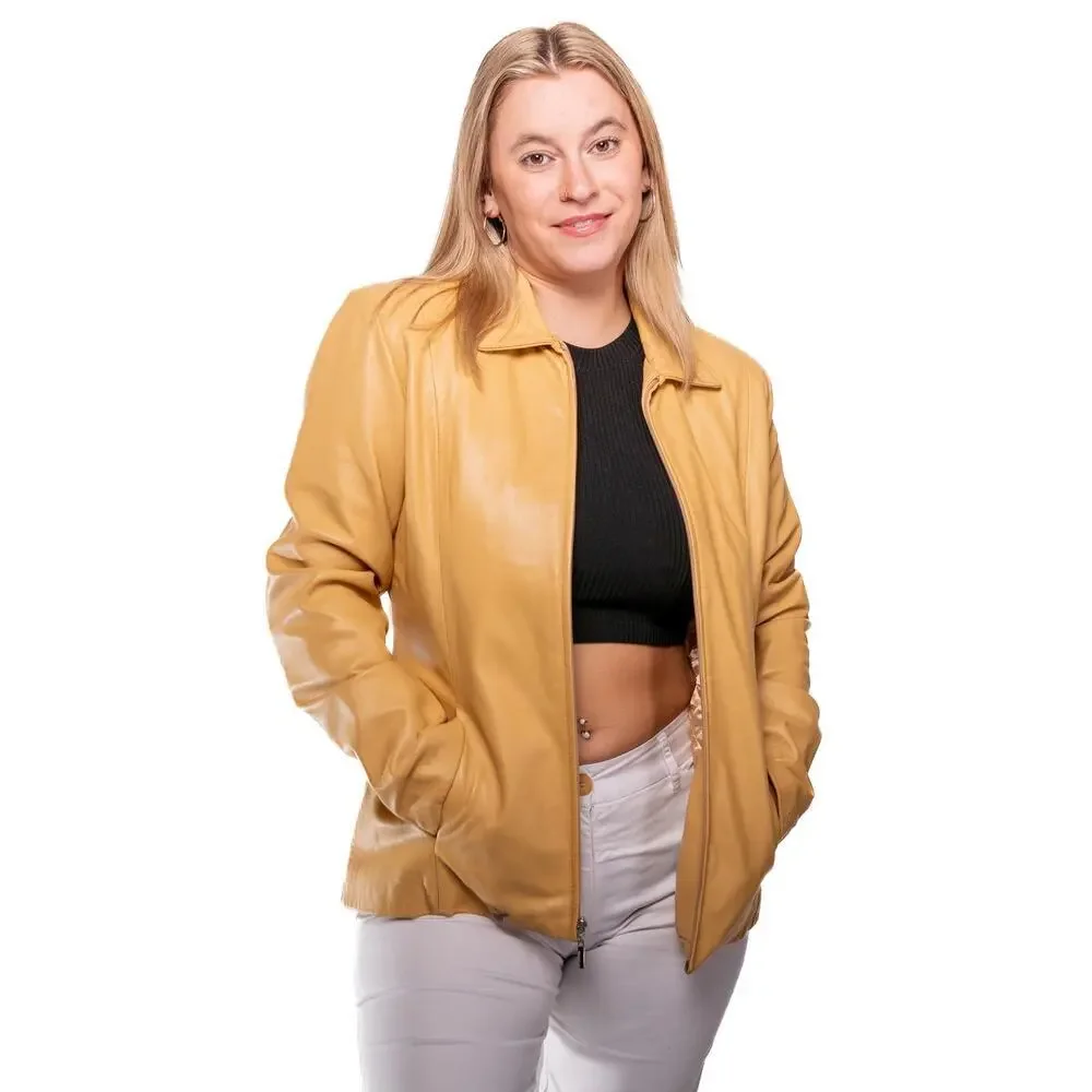 Wilsons Tan Leather Moto Jacket Blazer - Picture 3 of 10